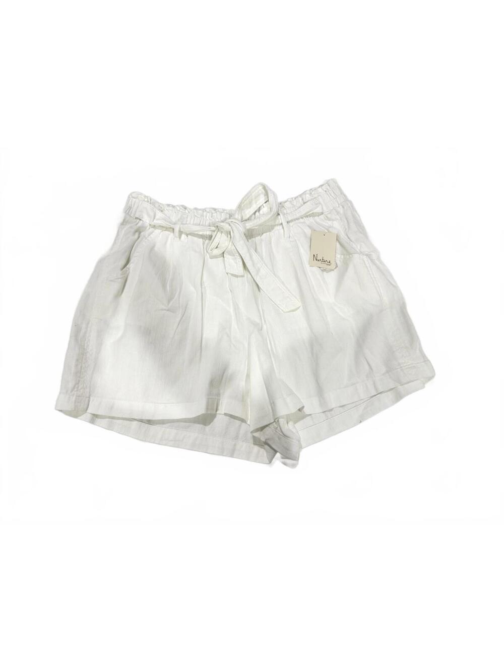 NWT Nurture by Westbound White Paperbag Waist Belted Cotton Shorts Plus Size 1X